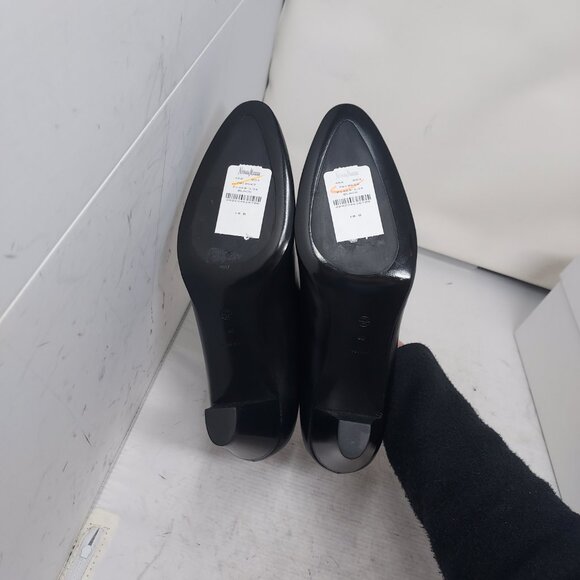 The Row Charlotte Leather Black Heel Pump Shoe - Picture 3 of 11